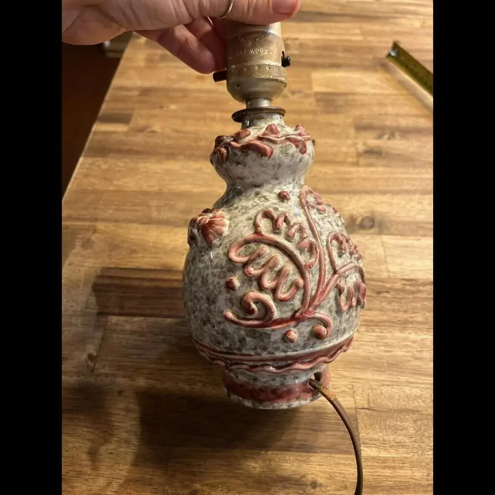 1960's Fratelli Fanciullacci Italian Lamp by‎ Made In italy Pink Cream